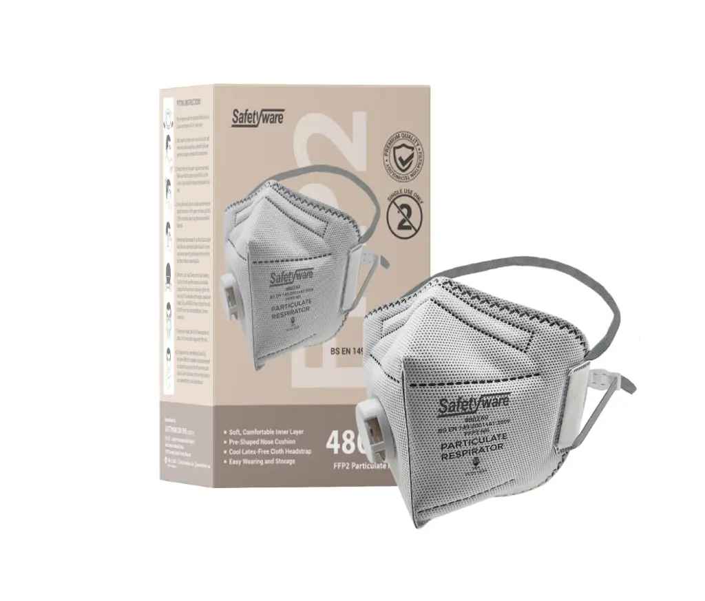 SAFETYWARE FFP2 Vertical Fold-Flat OV/AG Particulate Respirator /w Valve