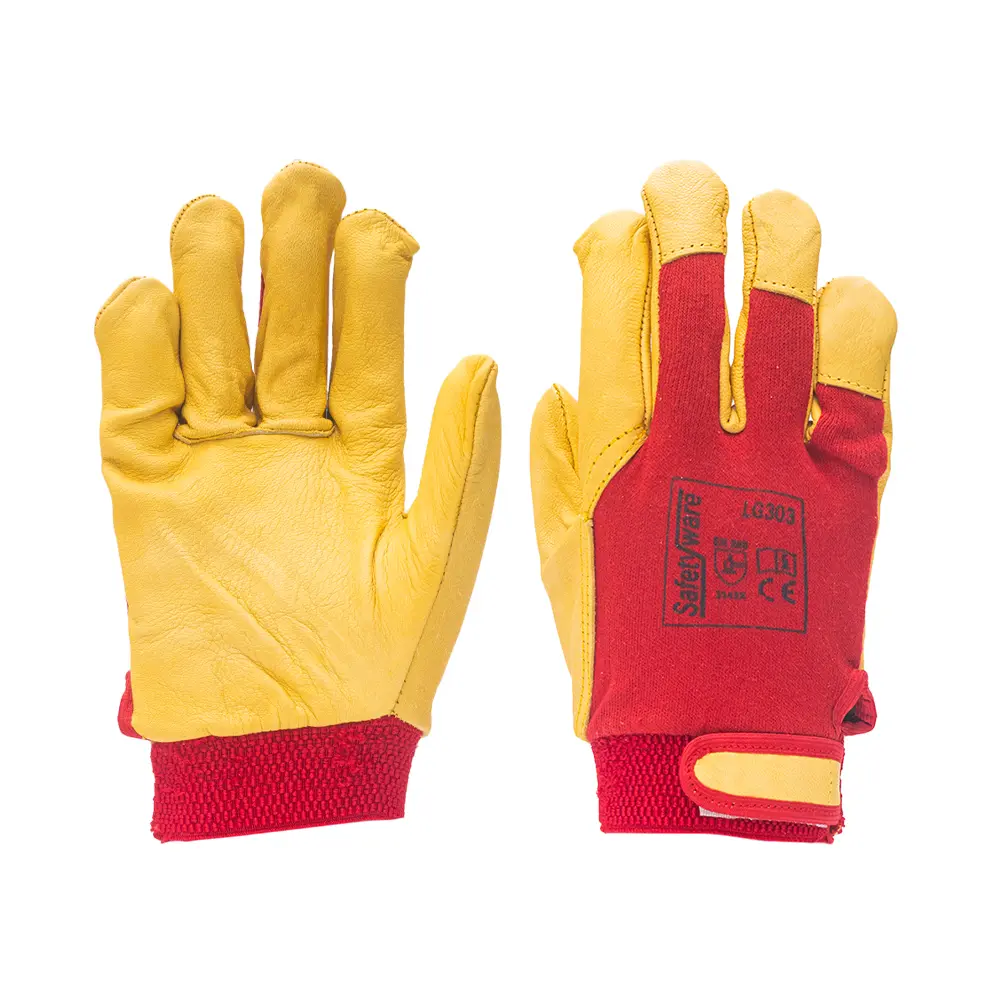 SAFETYWARE Premium Quality Soft Goat Grain Driver Gloves (Knitted Back)