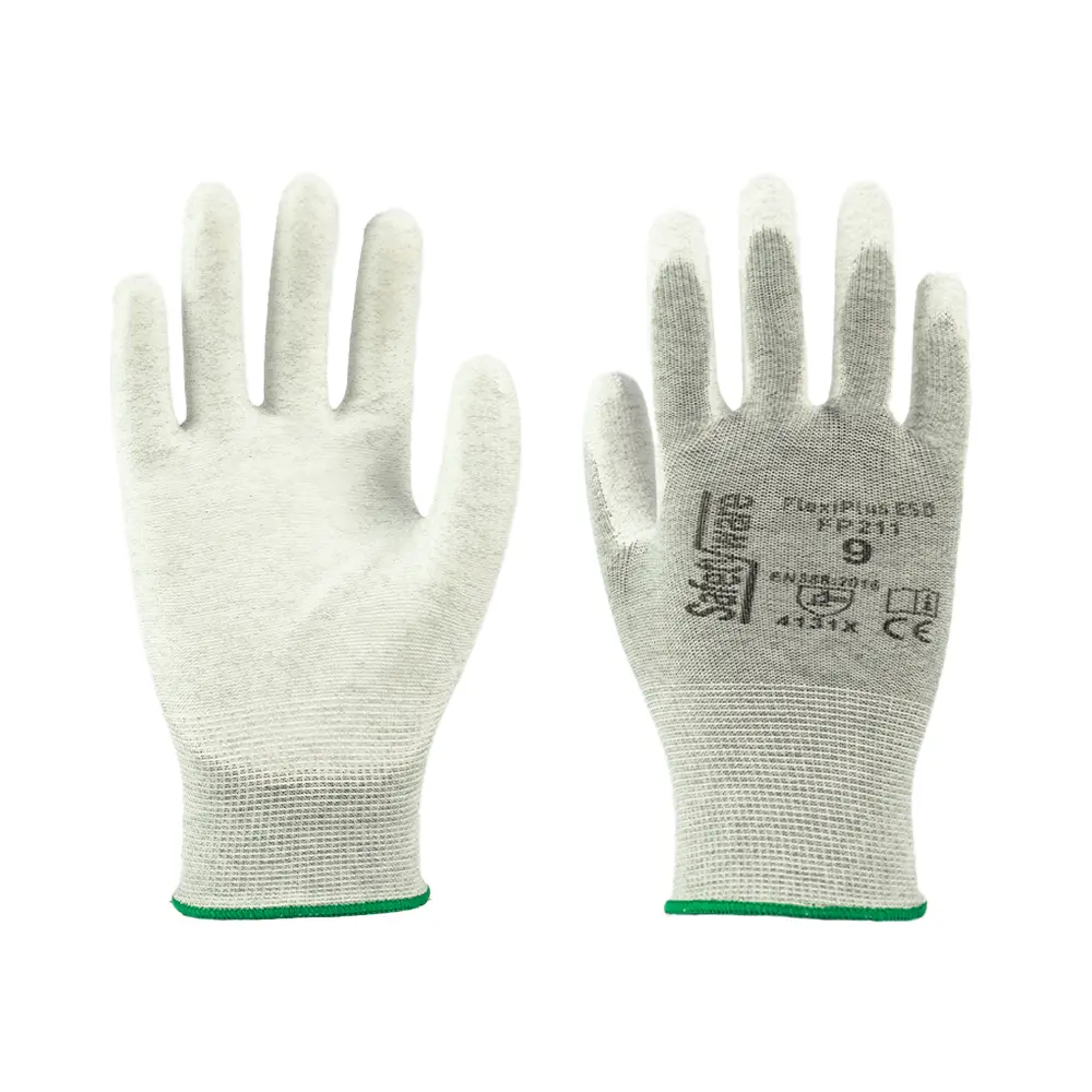 [FP211-SM] SAFETYWARE FlexiPlus ESD FP211 PU Palm Coated Gloves (S / 7)